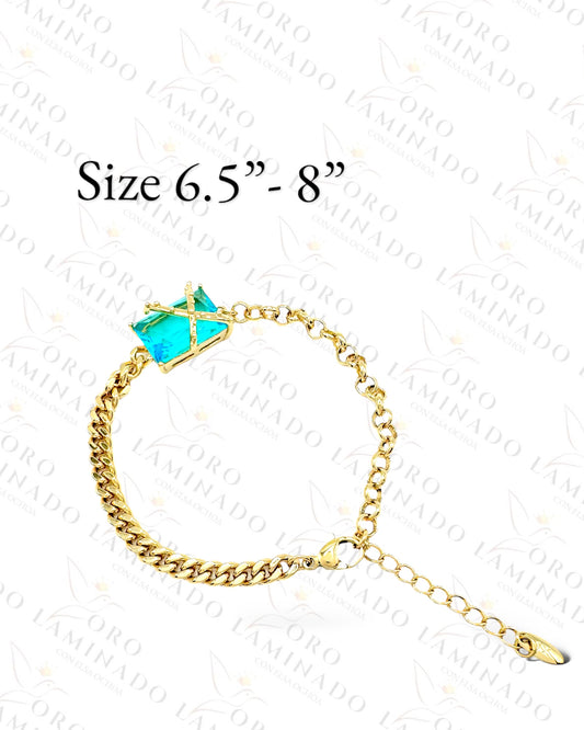 High Quality Golden Blue Stone Bracelet B398