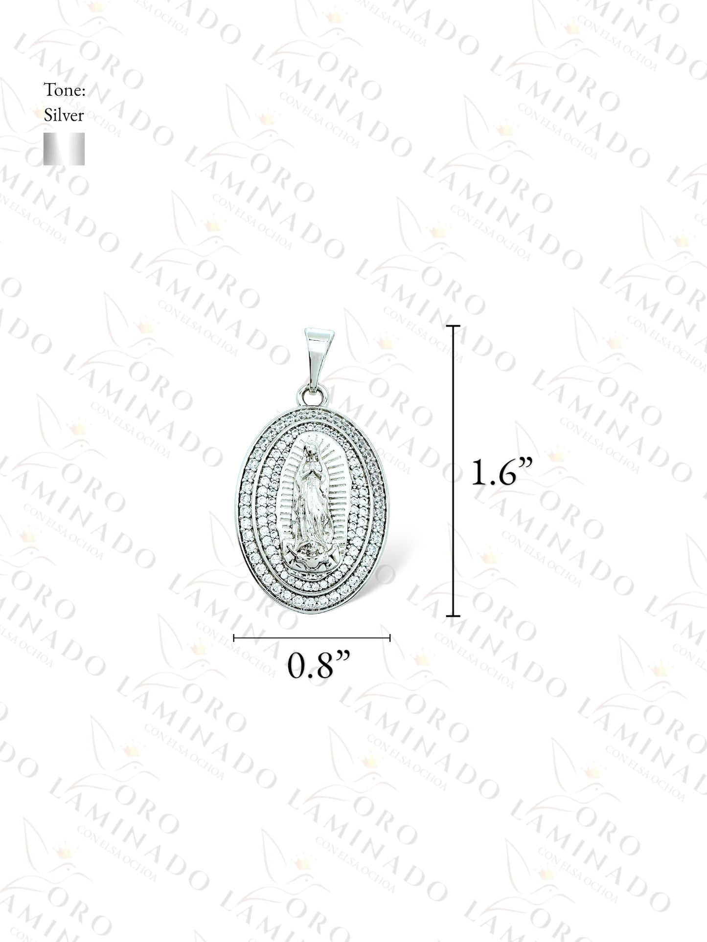 High Quality Virgen Mary Oval Pendant G448