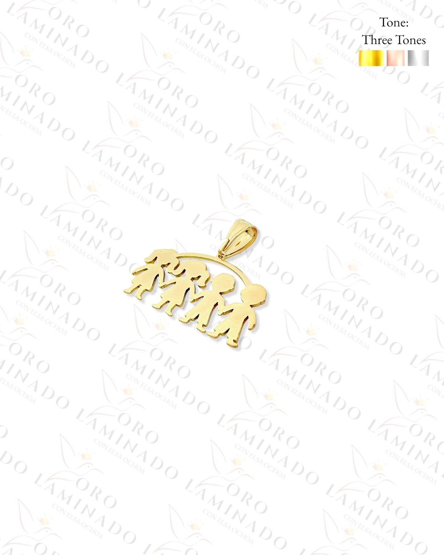 Gold Filled Two Girls and Two Boys Pendant R361