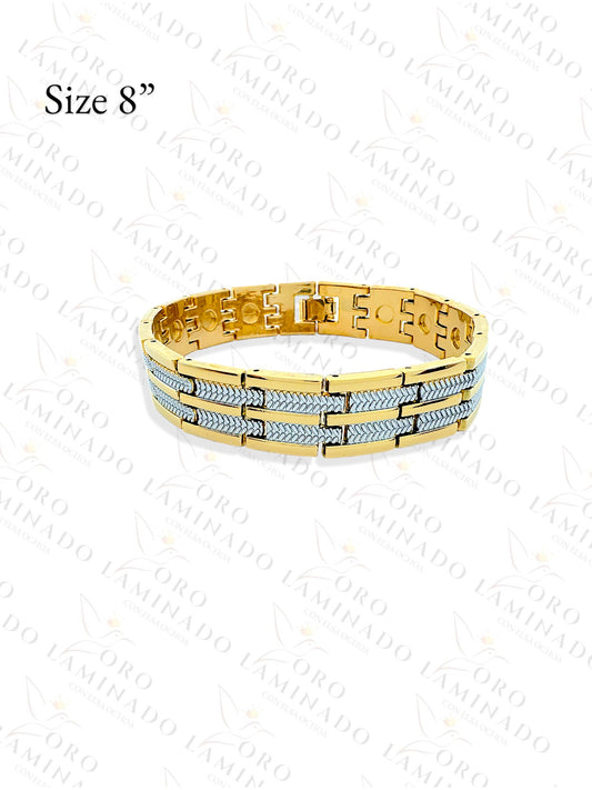 Gold and Silver Color Mens Bracelet R474