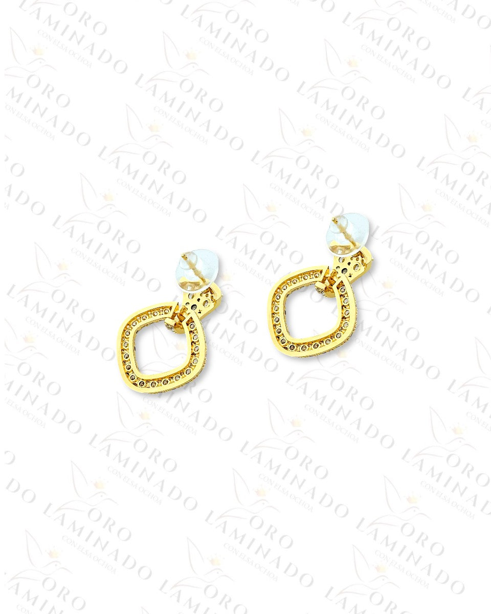 High Quality Sparkling Rhombus Earrings  B453