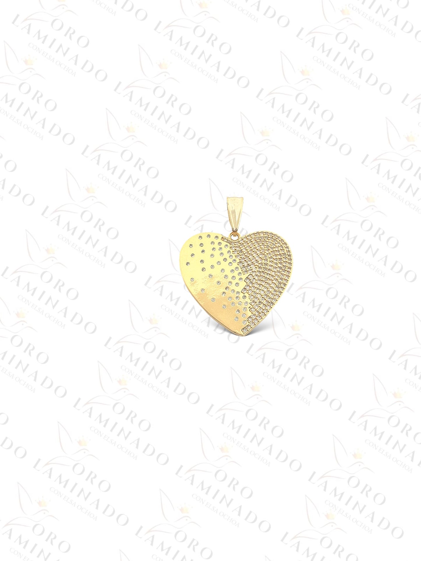 Half Diamond Heart Pendant C132