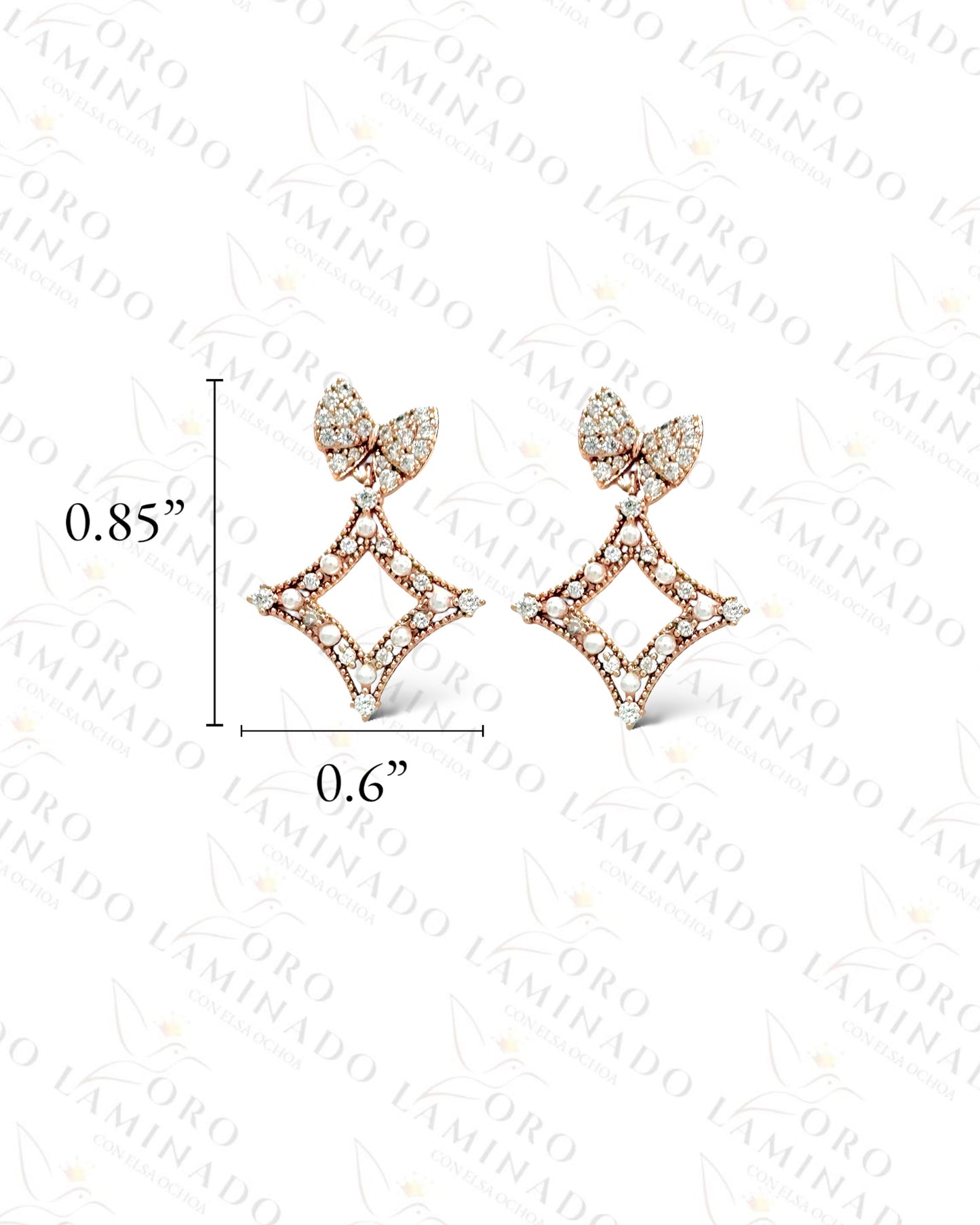 High Quality Rose Gold Rhombus Earrings  C119