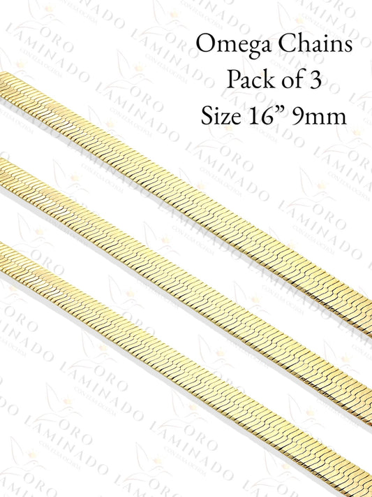 Omega Chains Pack of 3 Size 16" 9mm Y194