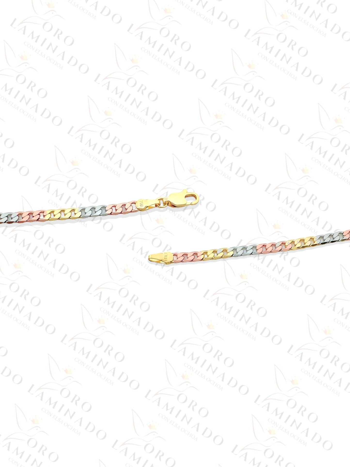 Three Tones Cuban Chains Pack of 6 Size 18" 4mm Y192