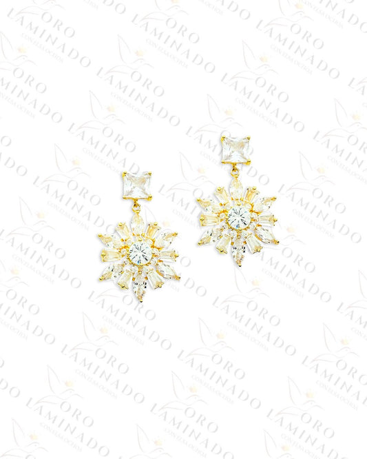 High Quality Flower Diamond Earrings B122