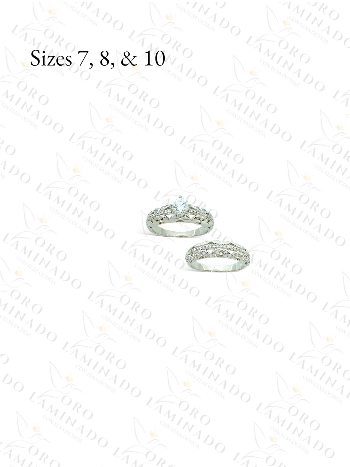 Silver Gold Filled Marriage Set Rings G49