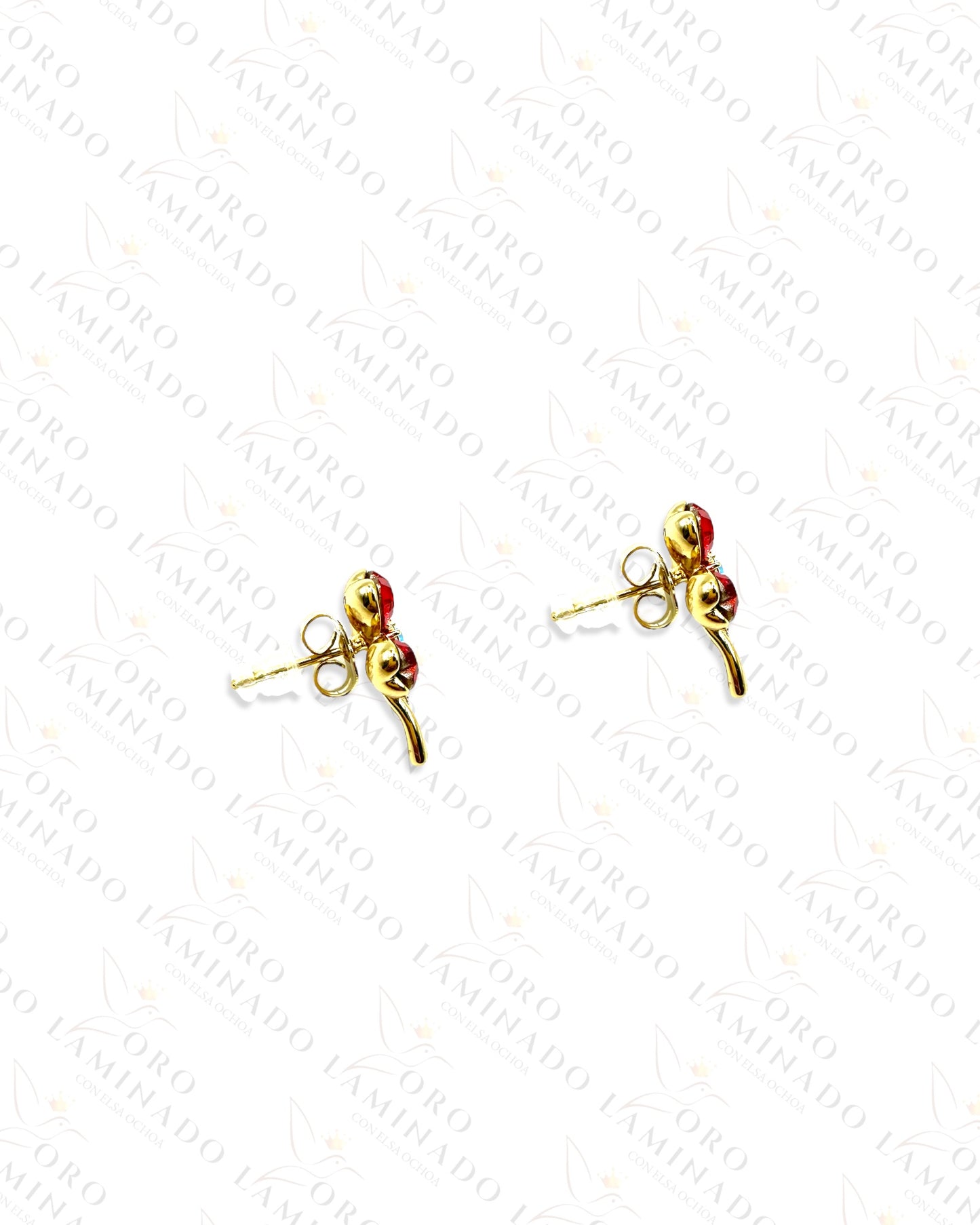 High Quality Red Clover Earrings C435