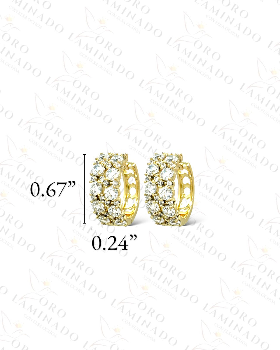 High Quality Clear Stones Hoop Earrings  R367