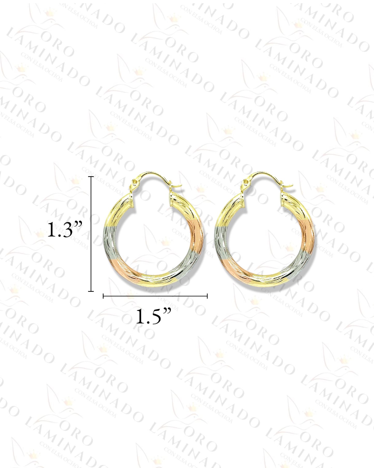 High Quality Three Tones Chunky Hoop Earrings C233