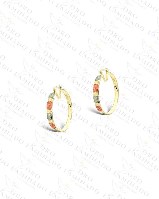 Size 2 Tri-Color Hoop Earrings R76