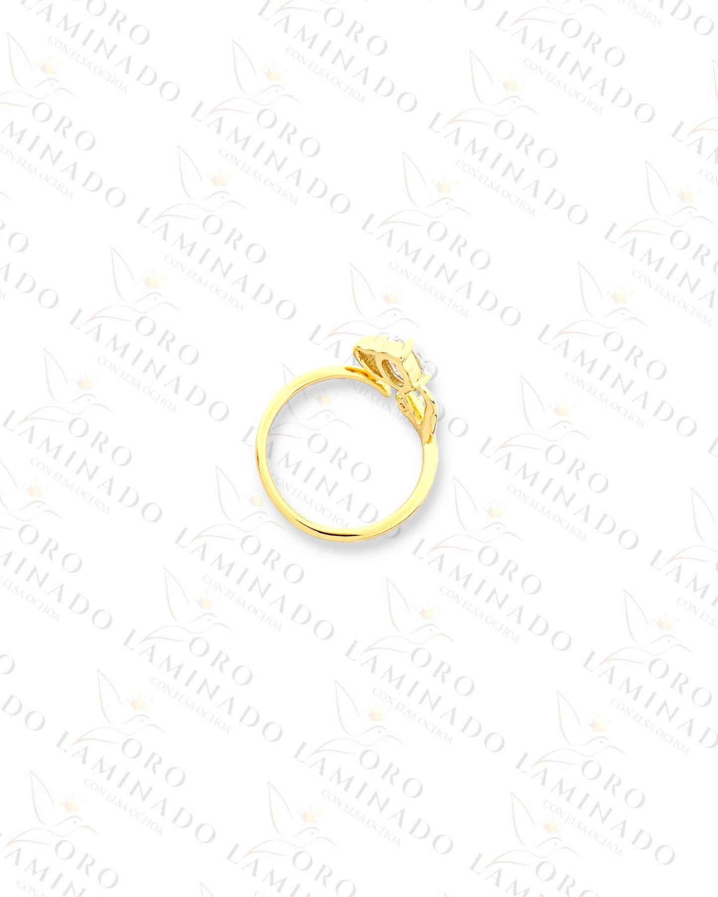 High Quality Adjustable Glass Flower Ring (Gold Filled) B96