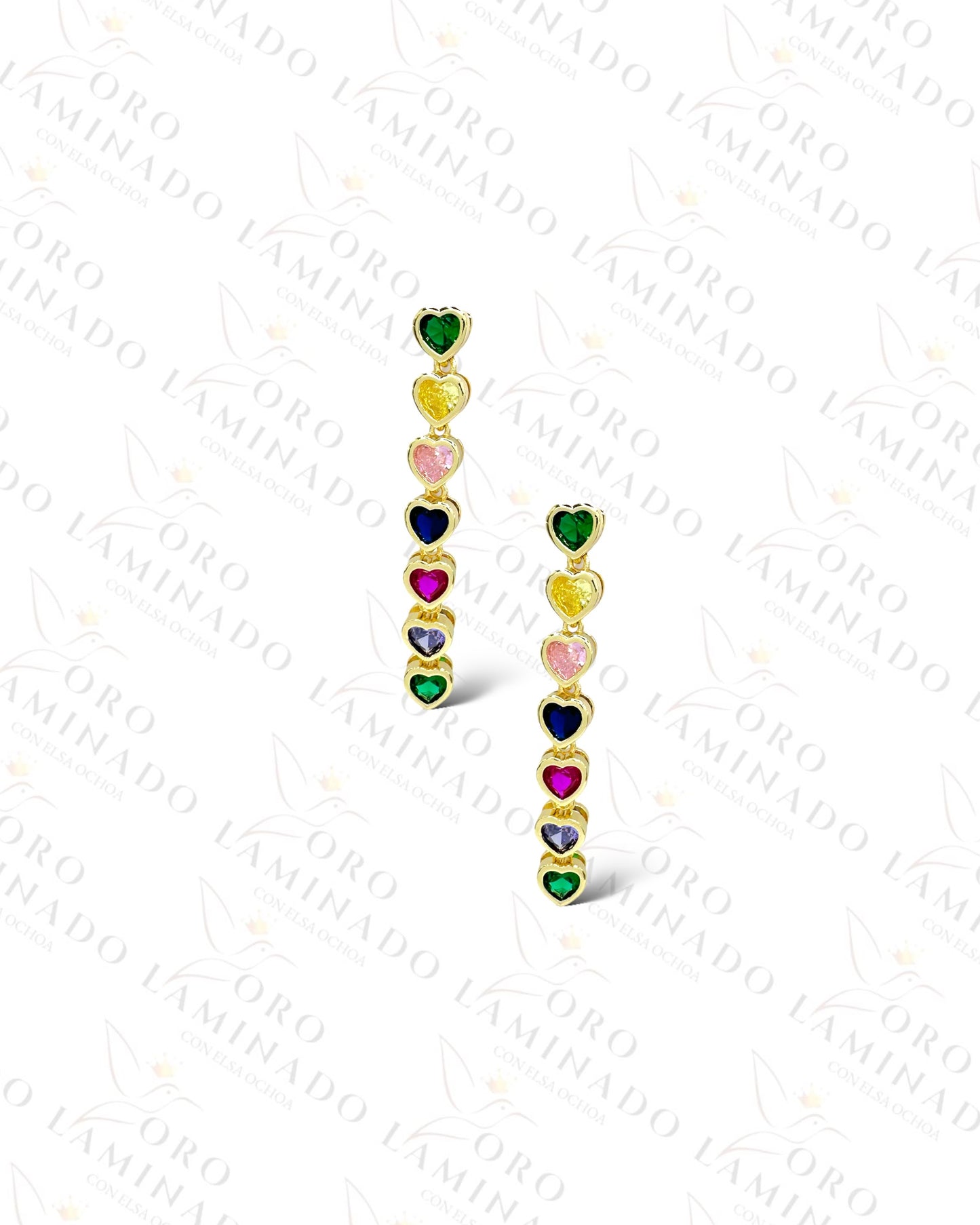 Multicolor Mini Heart Earrings Y56