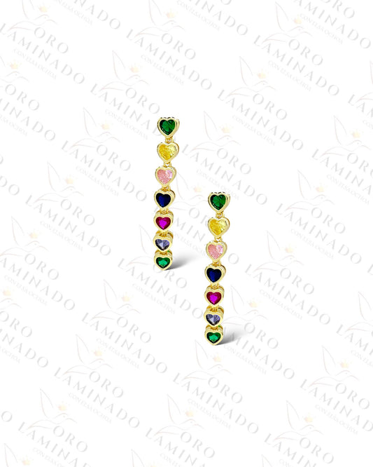 Multicolor Mini Heart Earrings Y56