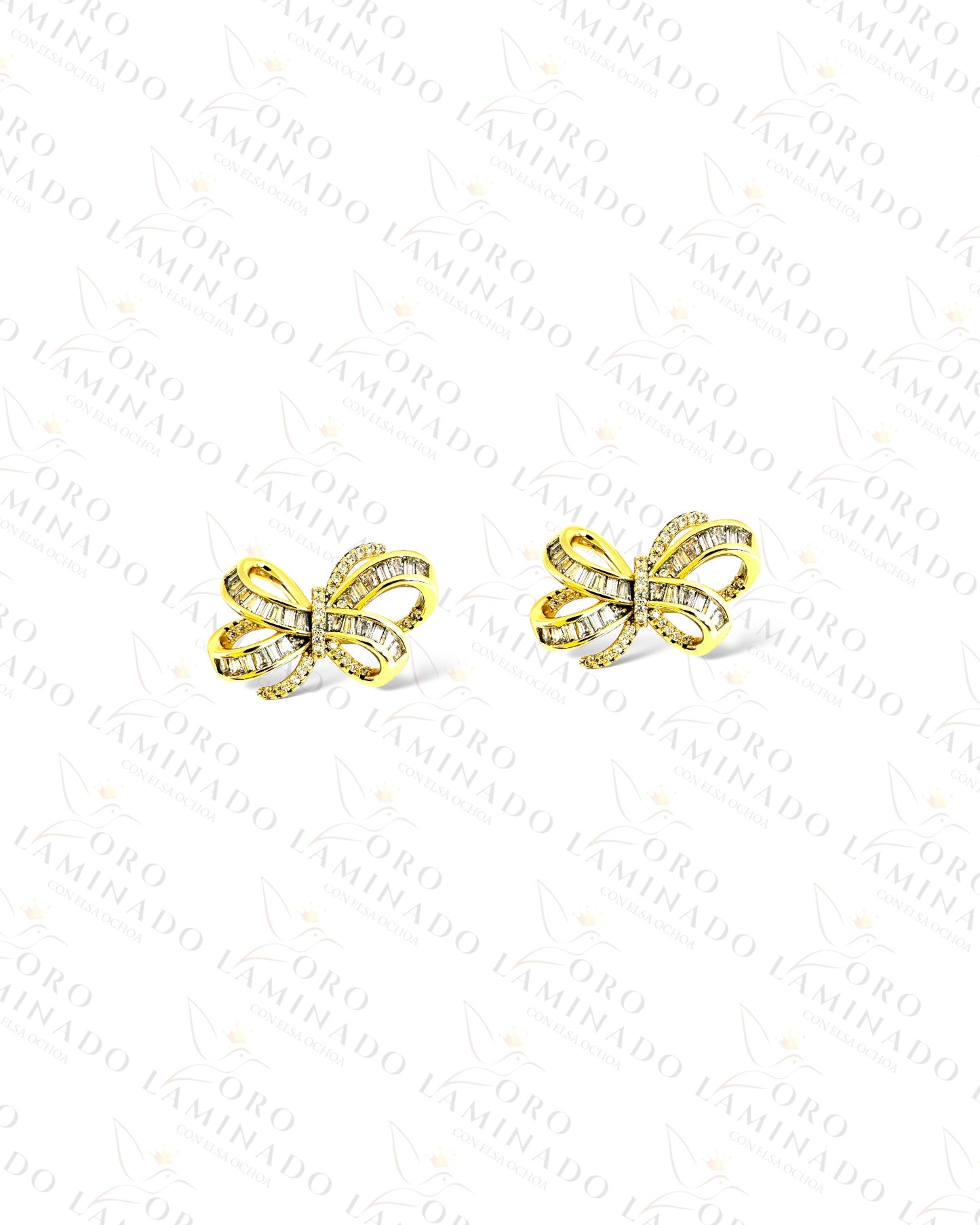 High Quality Diamond Bow Earrings C380