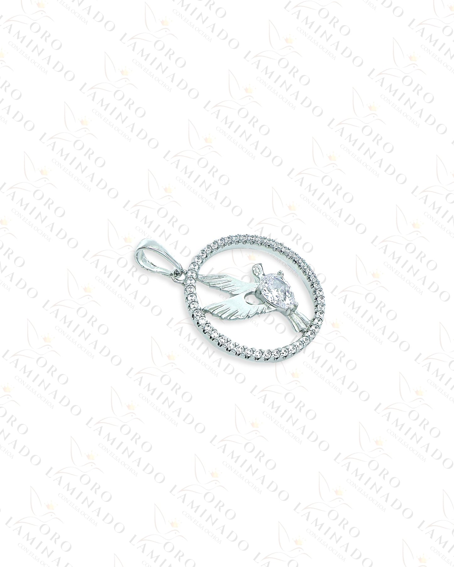 High Quality Silver Round Pigeon Pendant Y454