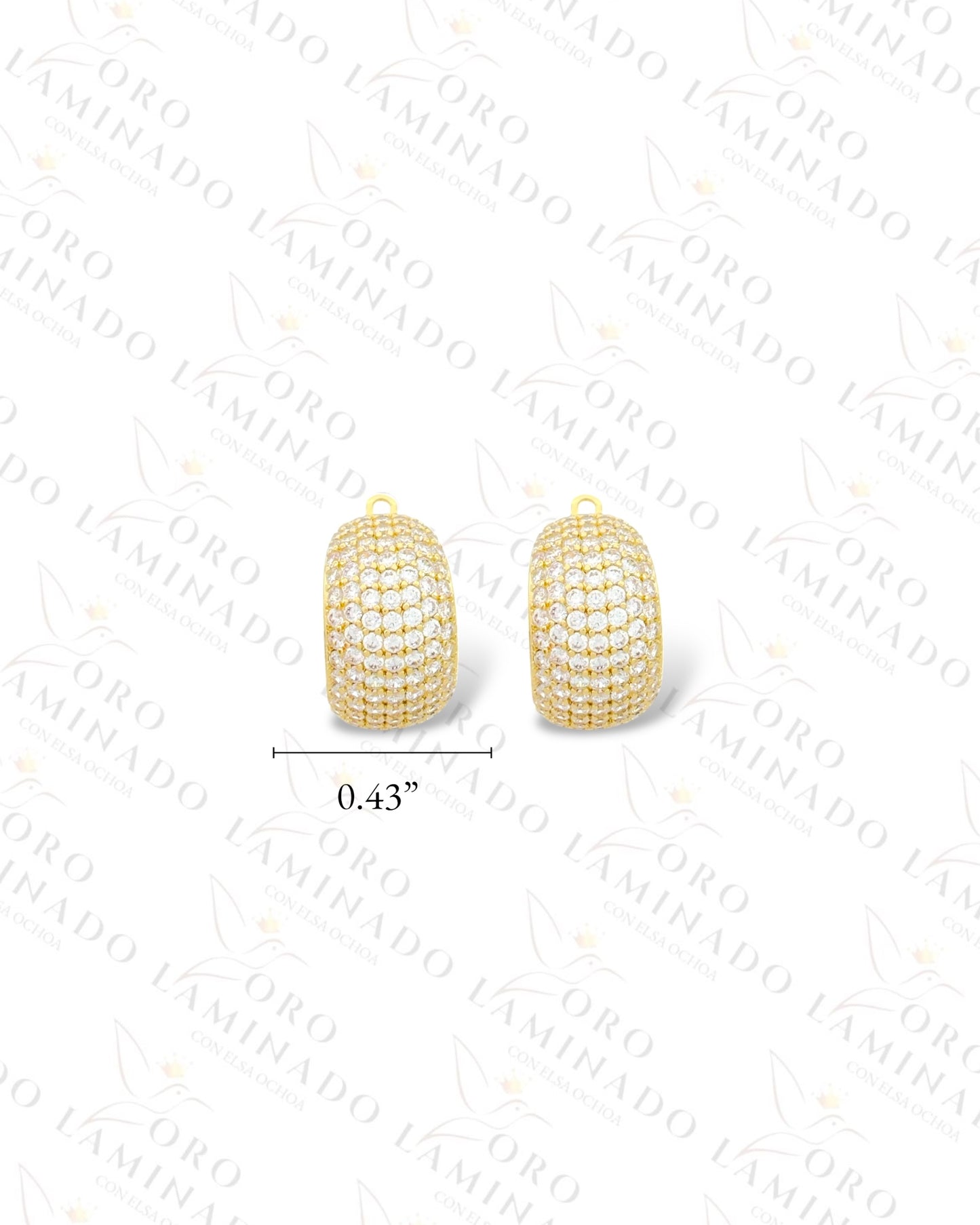 High Quality Diamond Hoop Earrings (Gold Filled) Y287