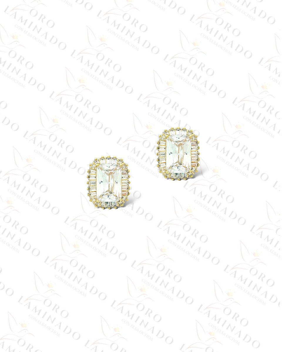 High Quality Crystal Square Hoop Earrings  B469