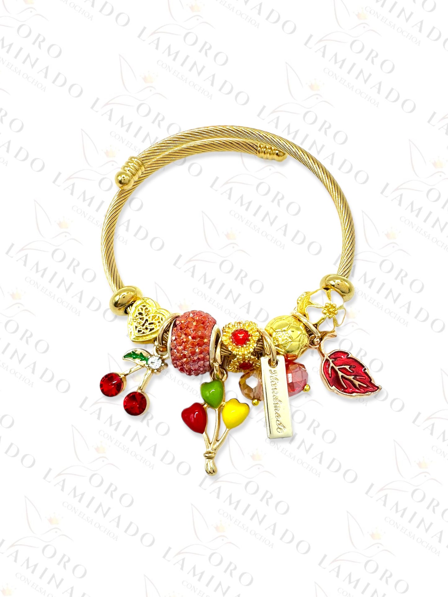 Red Cherry Charm Bracelet G480