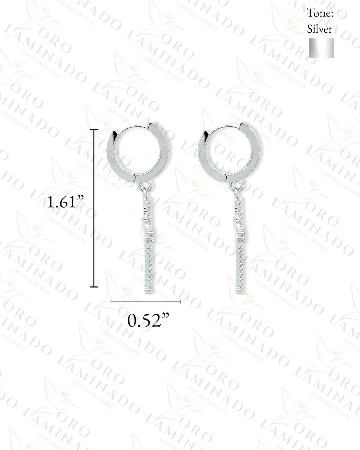 High Quality Silver Cross Earrings Y472