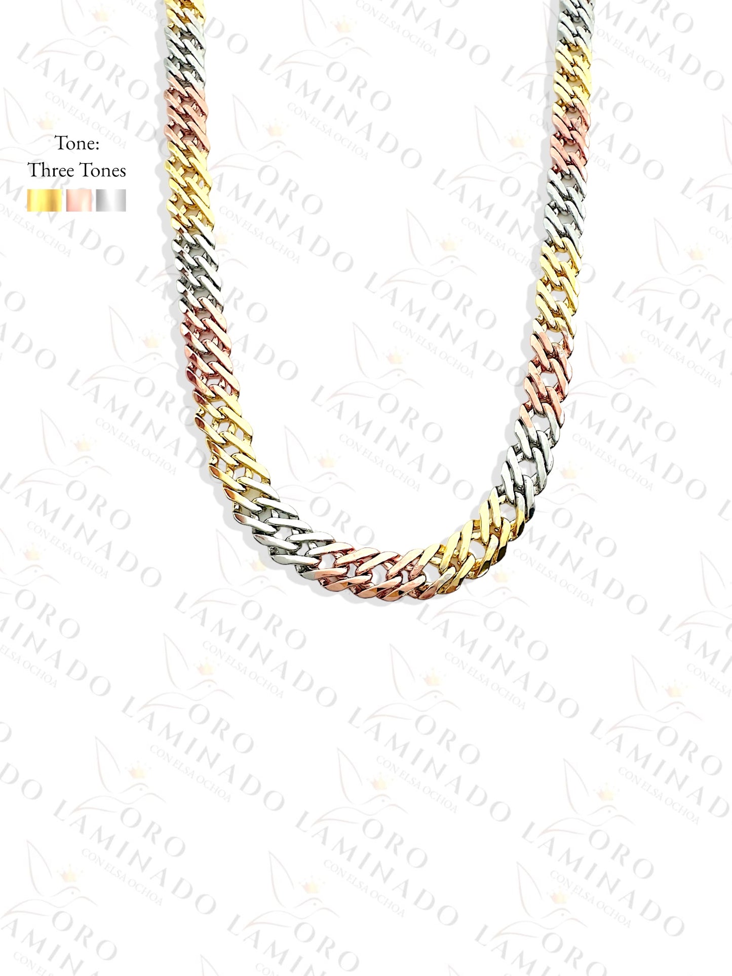 Three Tones Chinese Design Chains Pack of 3 Size 24" 7mmn Y182