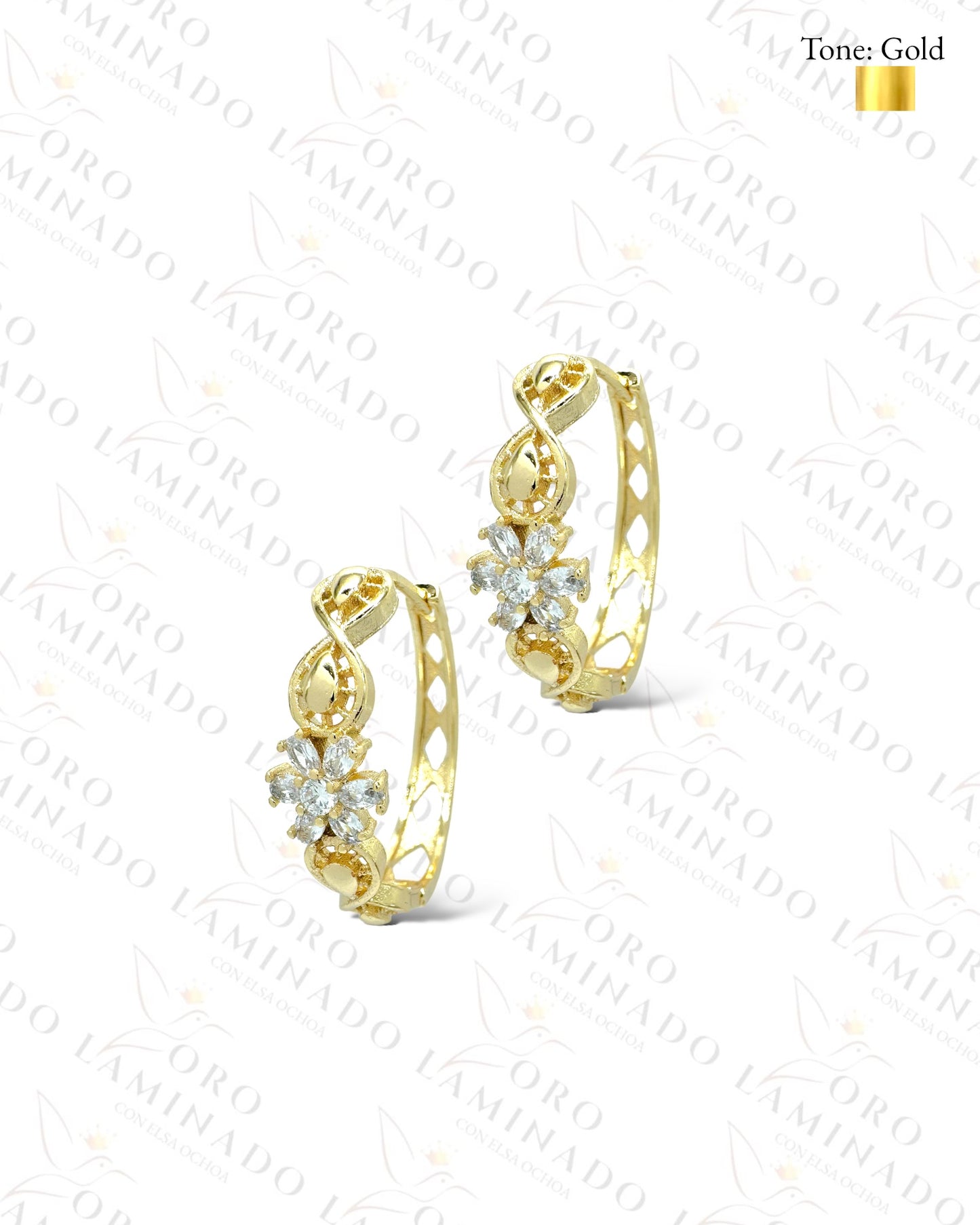 High Quality Flower Hoop Earrings Y372