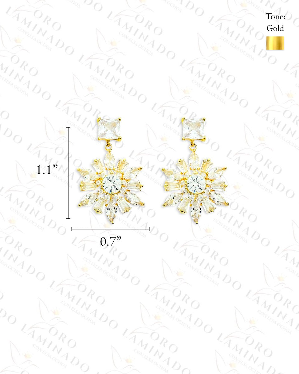 High Quality Flower Diamond Earrings B122