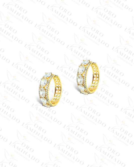 High Quality Diamond Hoop Earrings C321