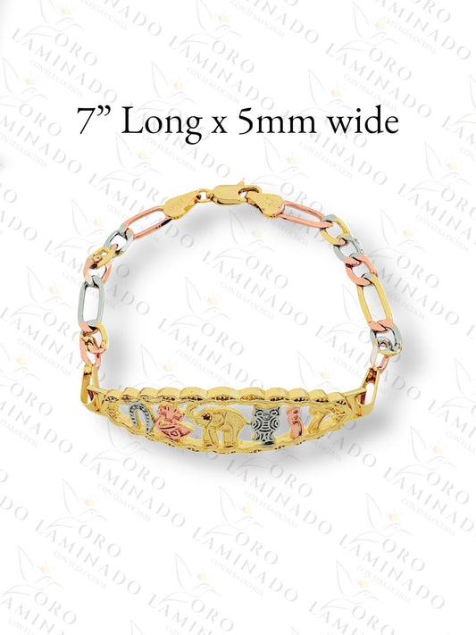 Gold Filled Tricolor bracelet of the seven powers G233