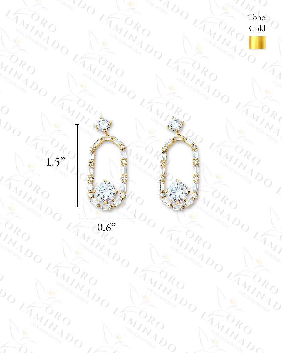 High Quality Crystal Oval  Long Earrings G100