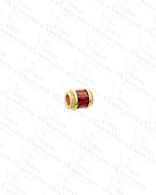 Red Crystal Charm Divider (Gold Filled) B394