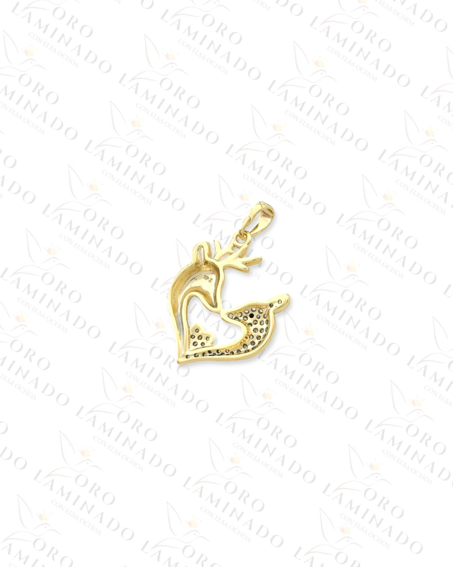 High Quality Reindeer Heart Pendant (Gold Filled) B74