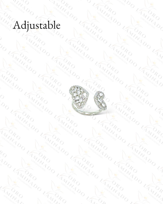 High Quality Adjustable Silver Butterfly Ring Y127