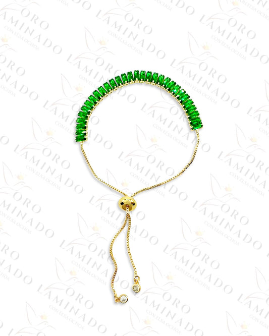 Gold Filled Green Adjustable Bracelet G96