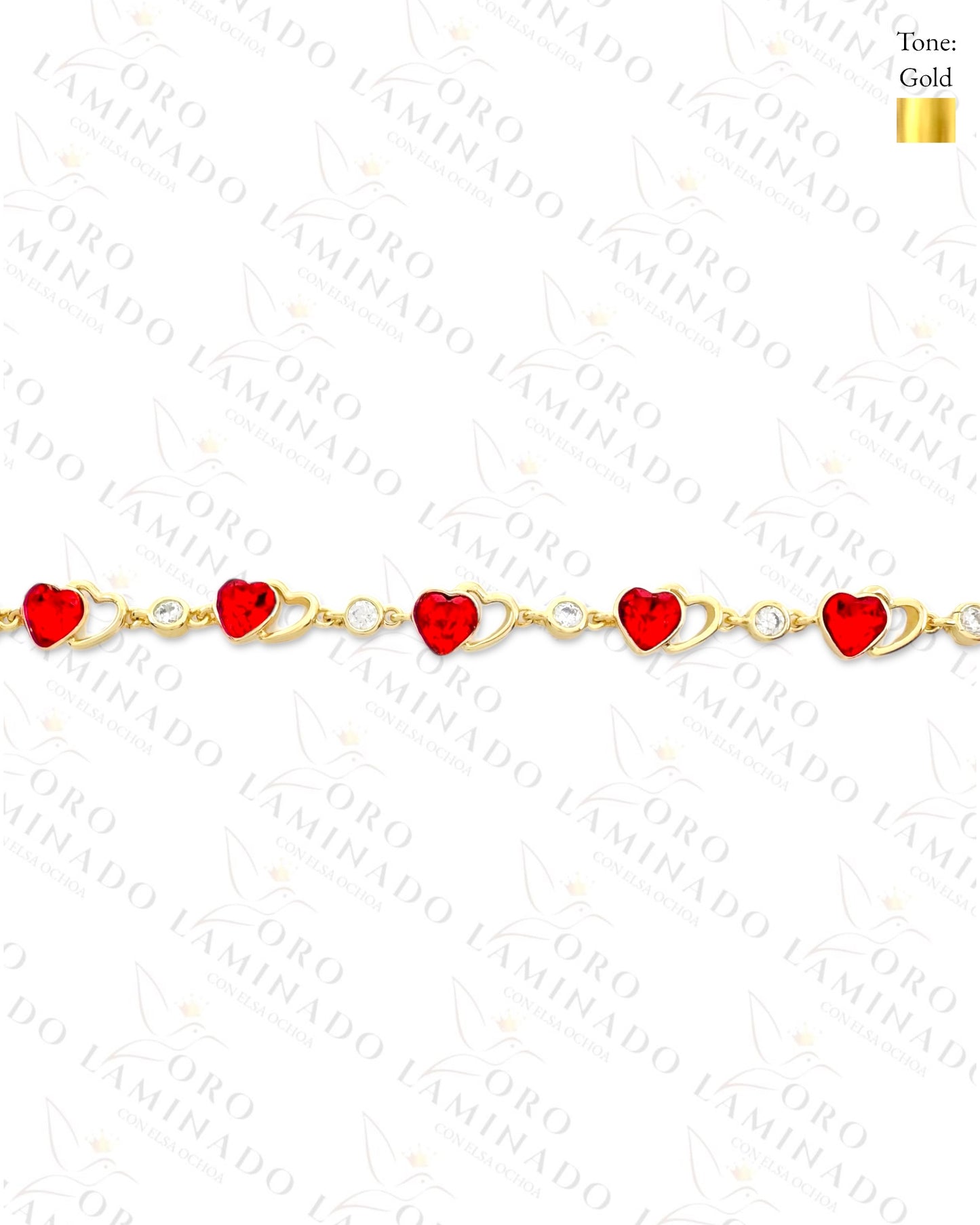 High Quality Twin Hearts Bracelet (Gold Filled) G147