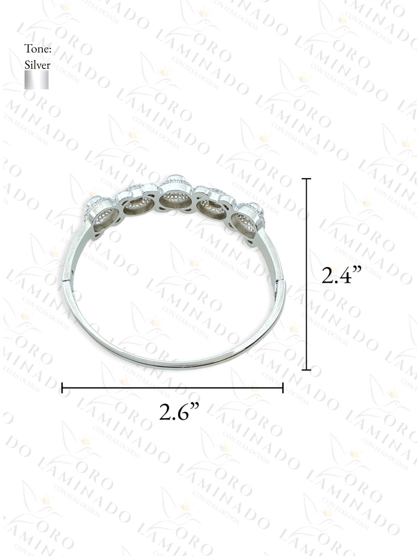 Silver Bear Head Bangle Bracelet R412