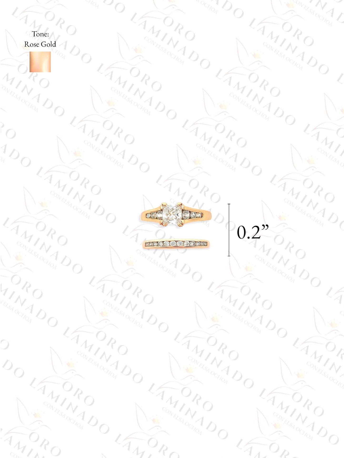 High Quality Rose Gold Marriage Set Rings B205