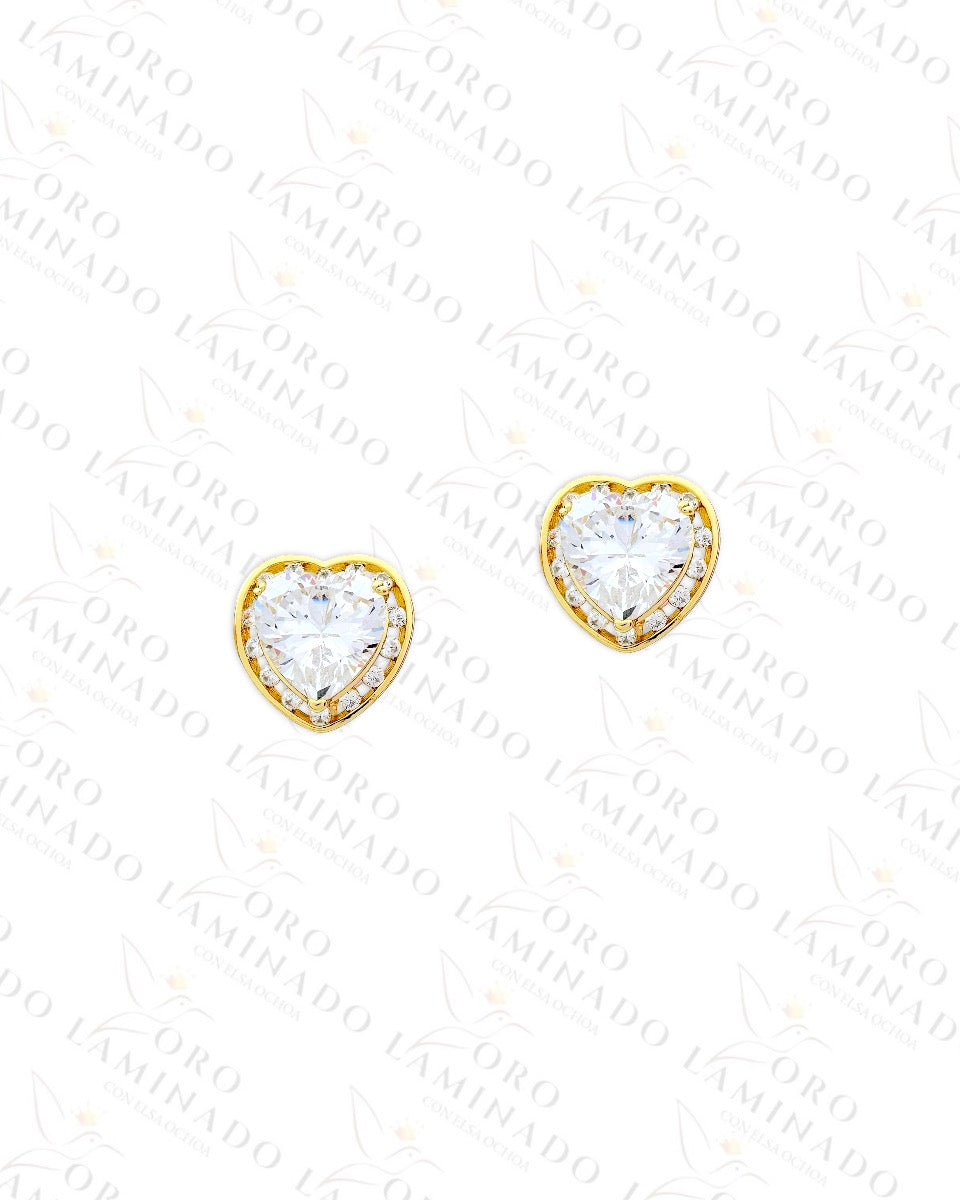 High Quality Diamond Heart Hoop Earrings C279