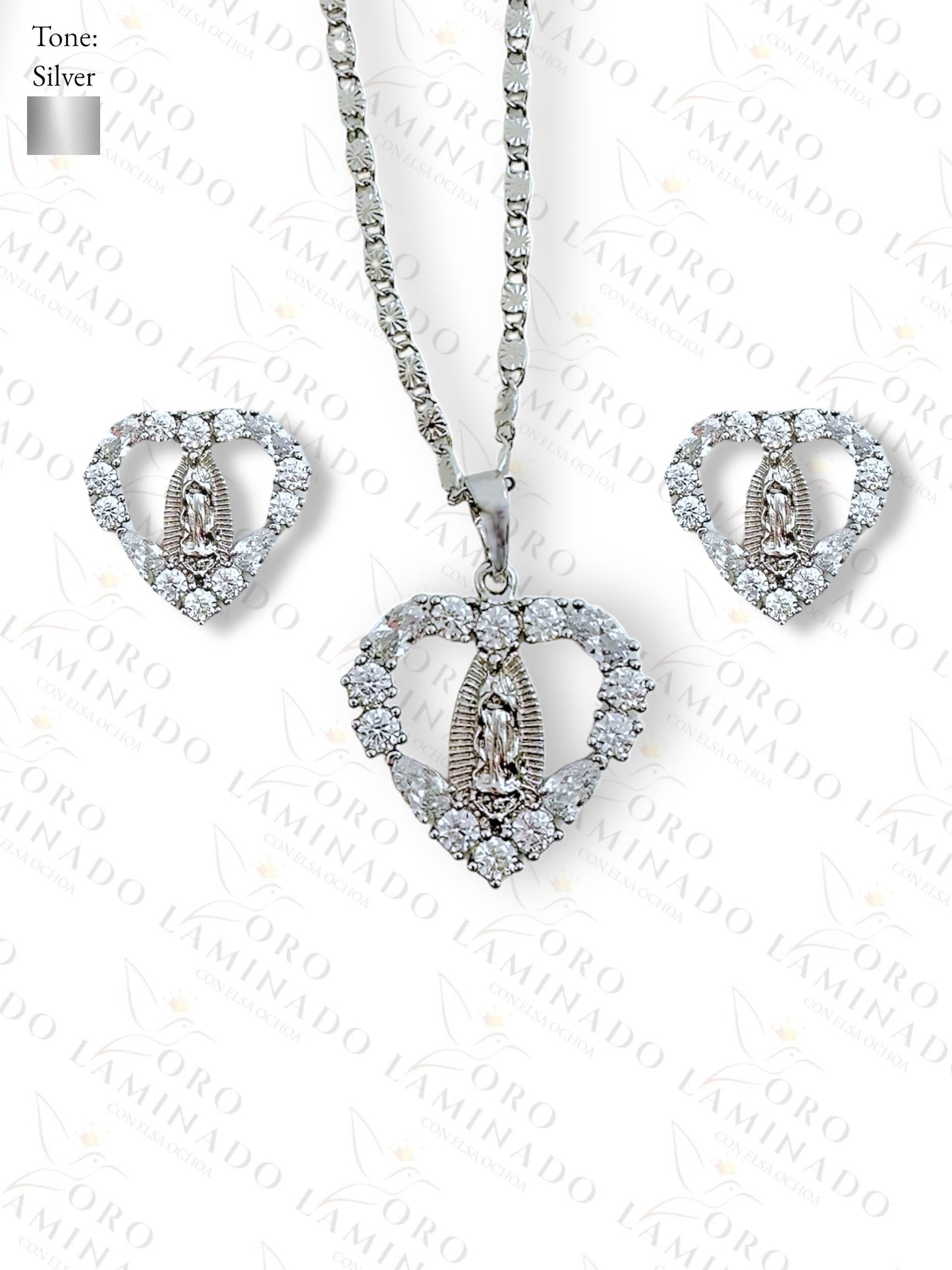 Gold Filled Virgen de Guadalupe Silver Set Y451