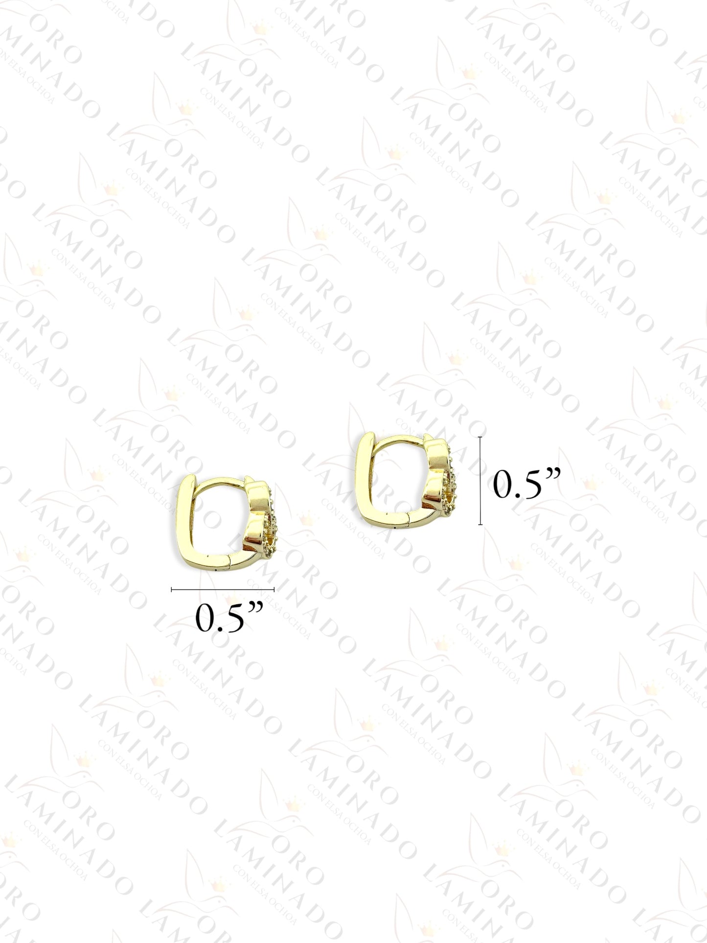 High Quality Small Double Heart Hoop Earrings R324