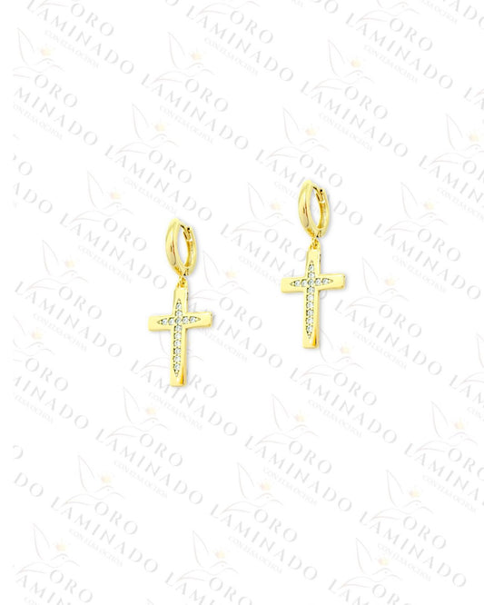 High Quality Cross Hoop Earrings C480