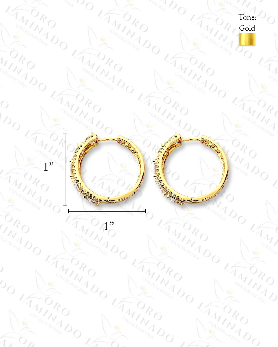 High Quality Diamond Hoop Earrings C321