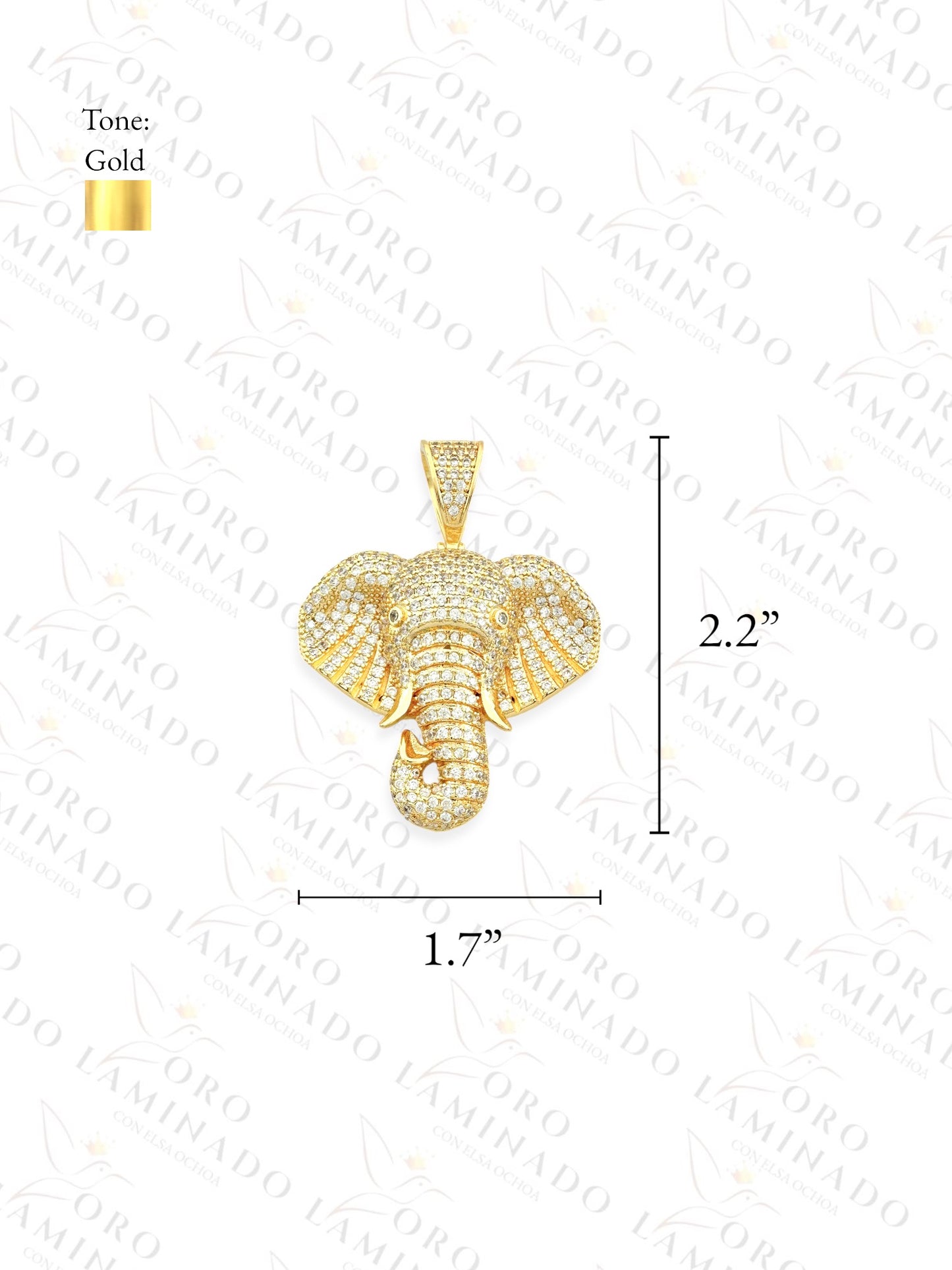 Gold Filled Diamond Elephant Pendant G127