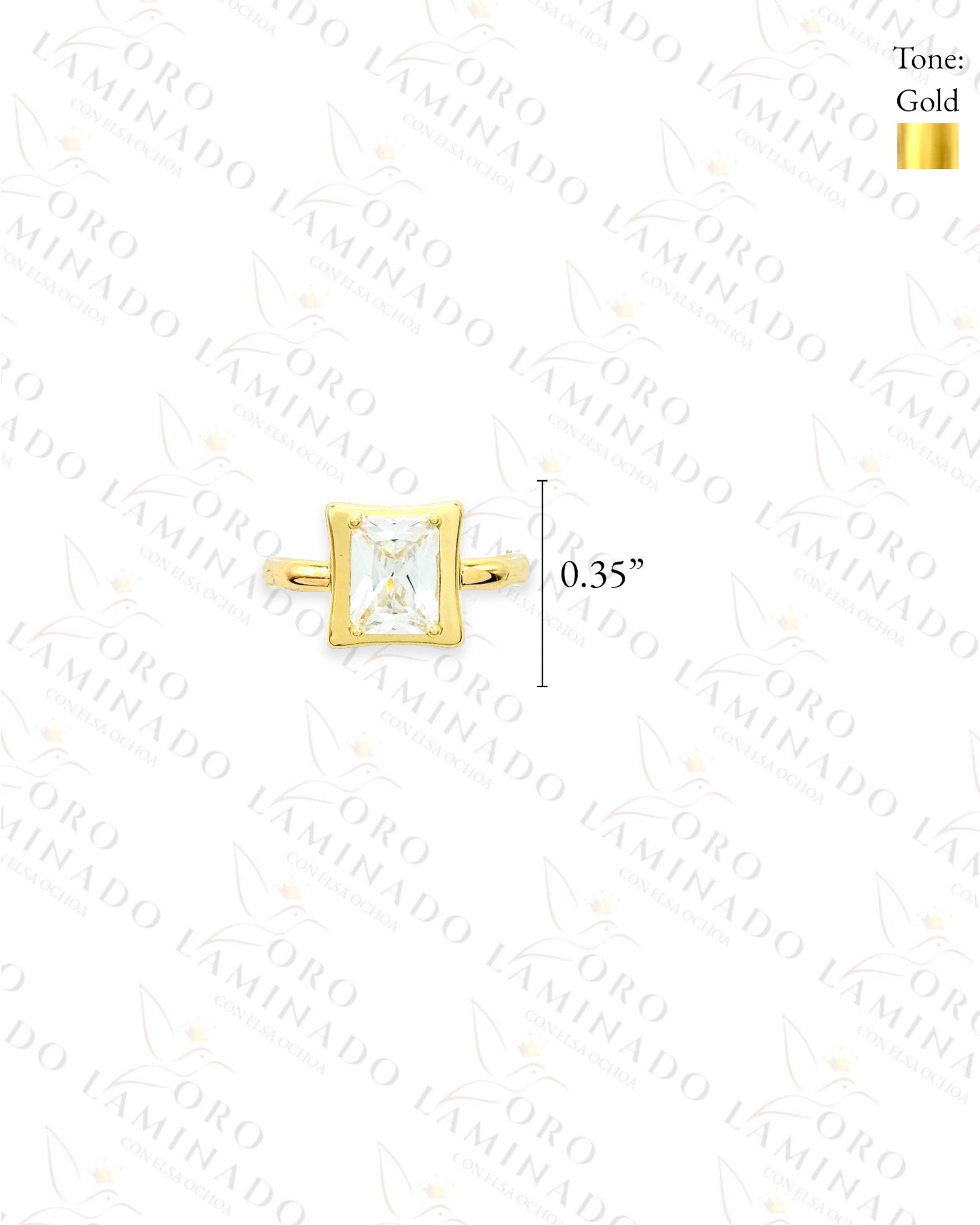 High Quality Adjustable Diamond Square Ring (Gold Filled) Y84