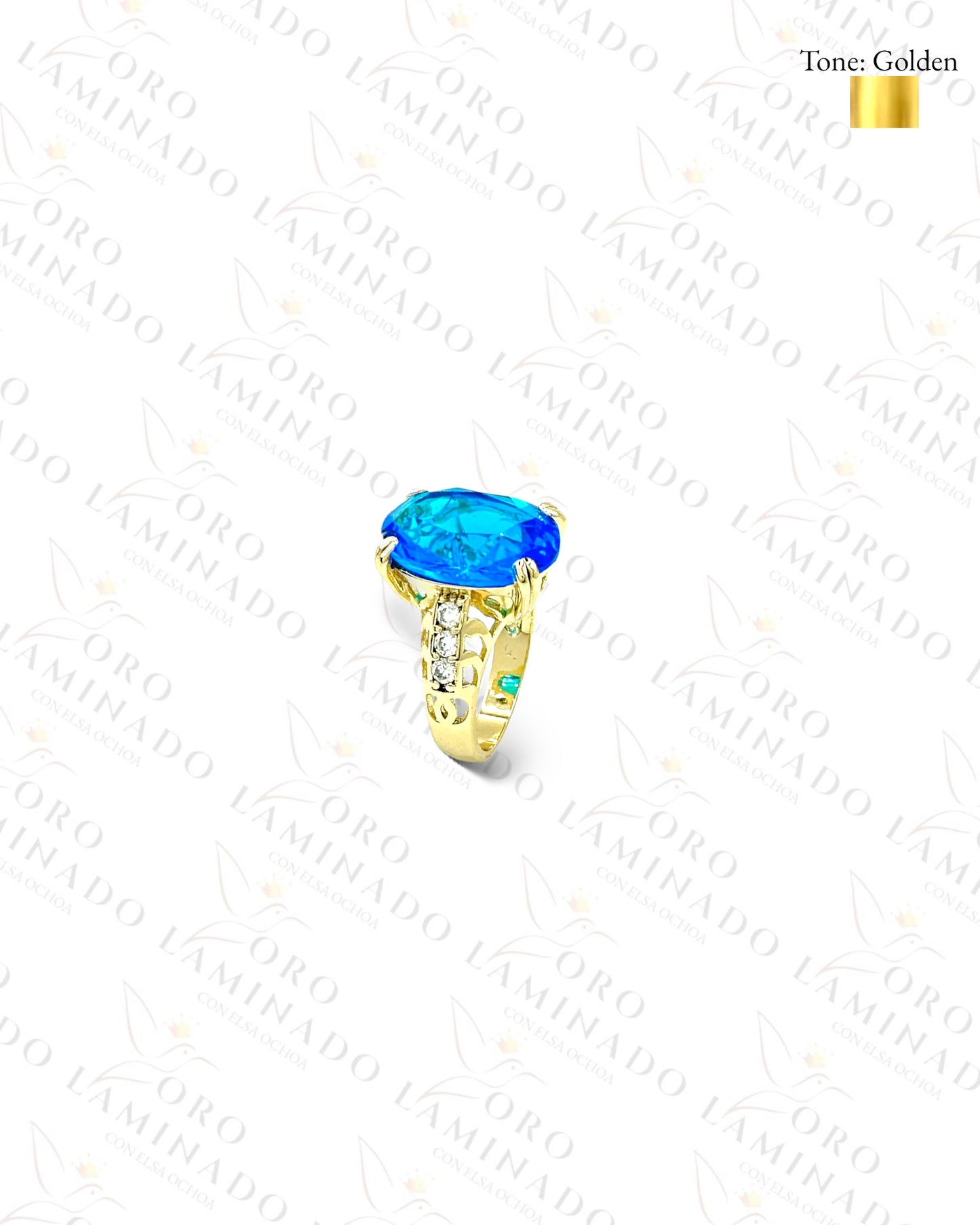 High Quality Blue Oval Crystal Stone Ring G455