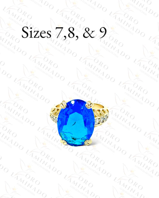 High Quality Blue Oval Crystal Stone Ring G455