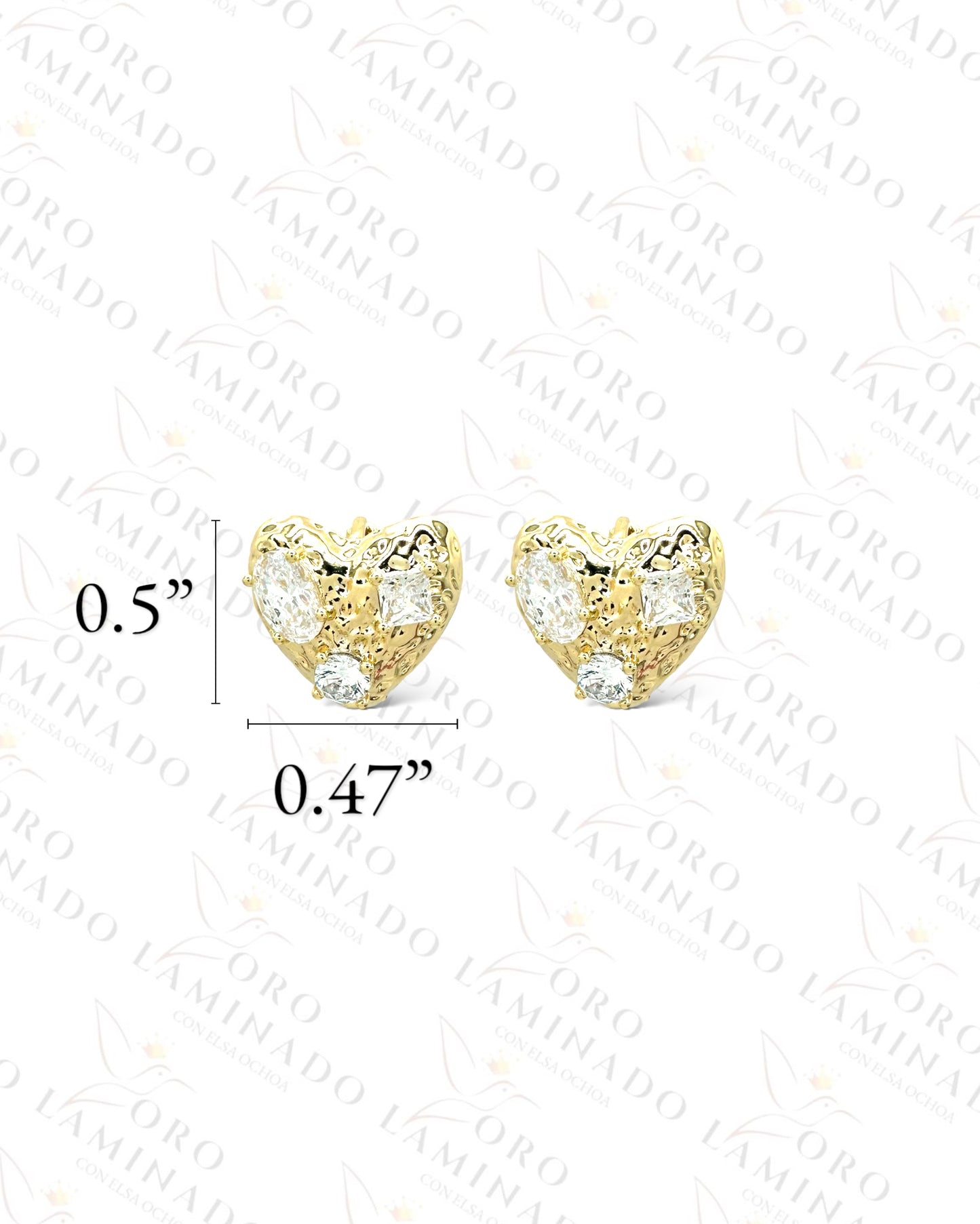 High Quality Textured Heart Hoop Earrings R382