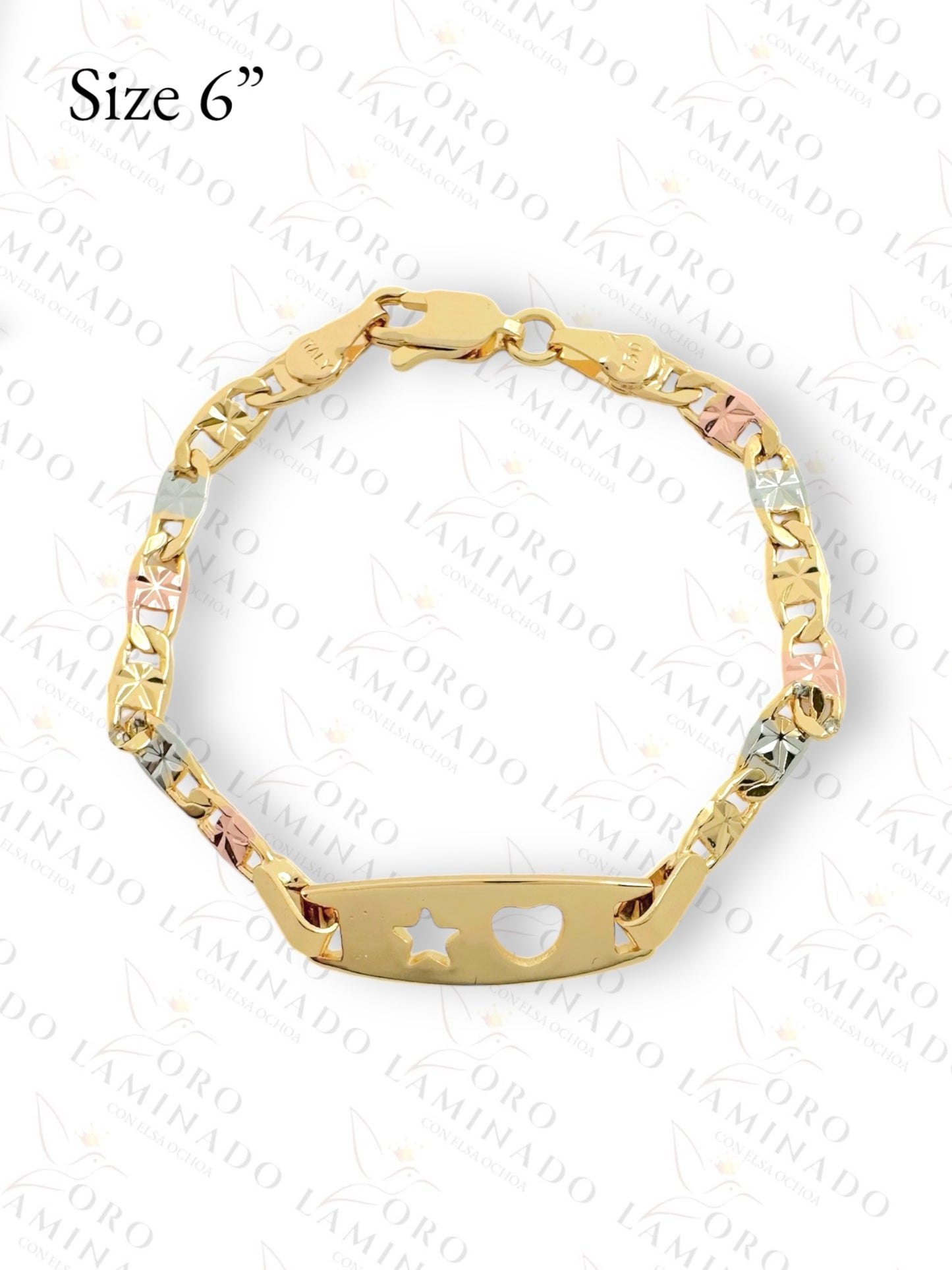 Gold Filled Three Tones Heart and Star Kids Bracelet Y421