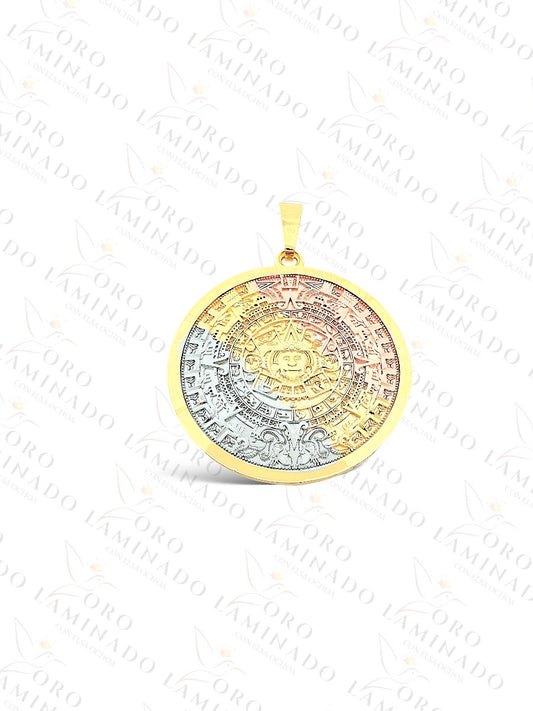 Three Tones Aztec Calendar Pendant R138