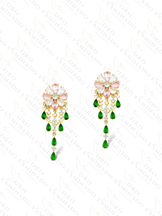 High Quality Pink Flower Earrings C463